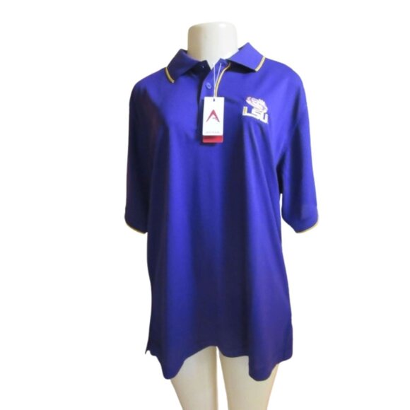 New w Tags, Antigua LSU Tigers Purple Golf Shirt in Size Large - Picture 2 of 5